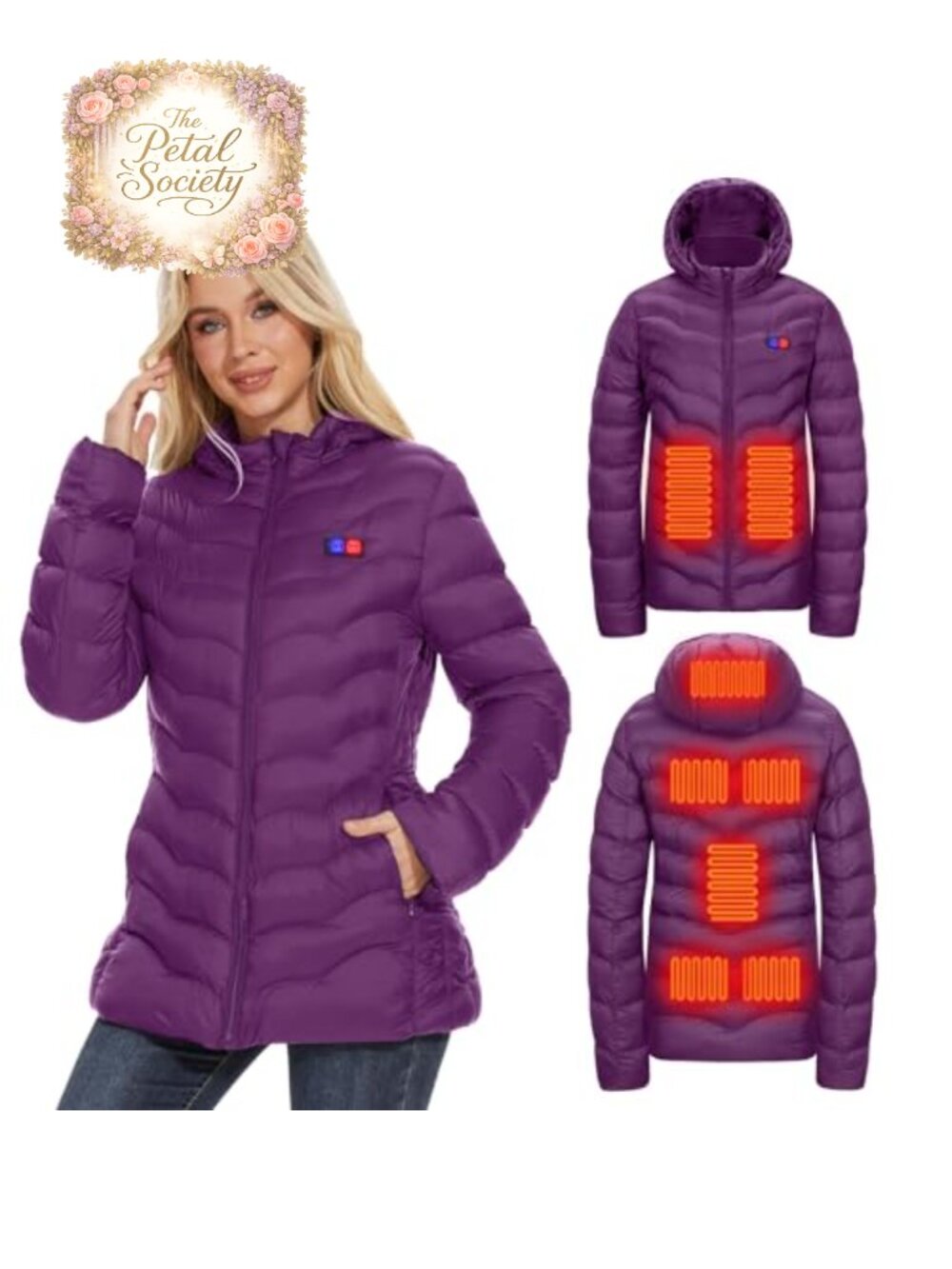 Heated Jacket with 10000mAh Battery, Dual Control, 8 Zones, Water Repellent